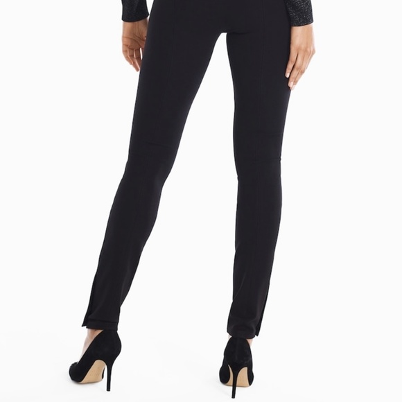 Ponte Button Hem Black Leggings - Picture 2 of 3